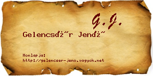 Gelencsér Jenő névjegykártya